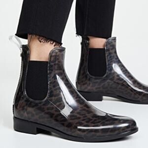 Sam Edelman Tinsley Leopard Chelsea Rain Booties Rubber 37 / 7